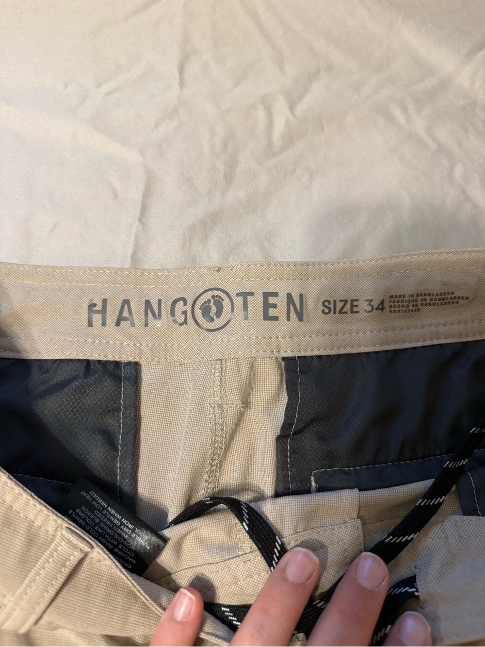 Hang Ten Men's Khaki Flat-Front Shorts - Picture 4 of 10